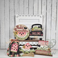 Sweet Summertime watermelon tiered tray set with round sign, Melons truck, and Hello Sweet Summer stacker, hand-painted in Brentwood, TN.