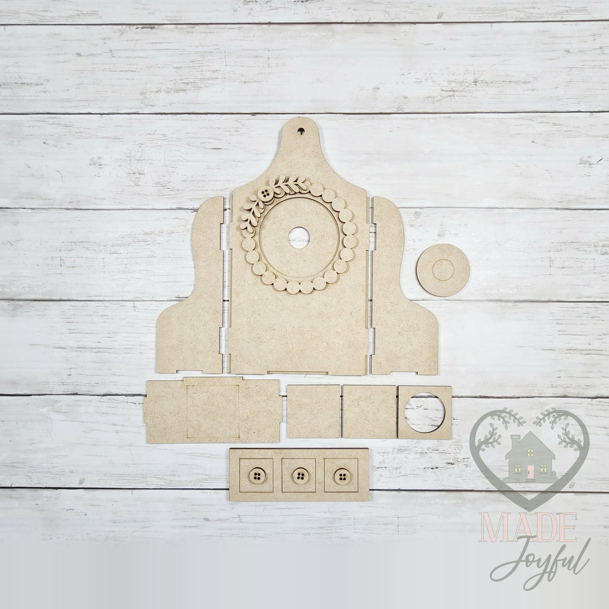 Unfinished laser-cut wood Shaker Tealight Box DIY kit, ready to paint at a DIY party in Williamson County, TN.