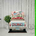 Sweet and Juicy Cherries insert in a white truck, hand-painted in Brentwood, TN.
