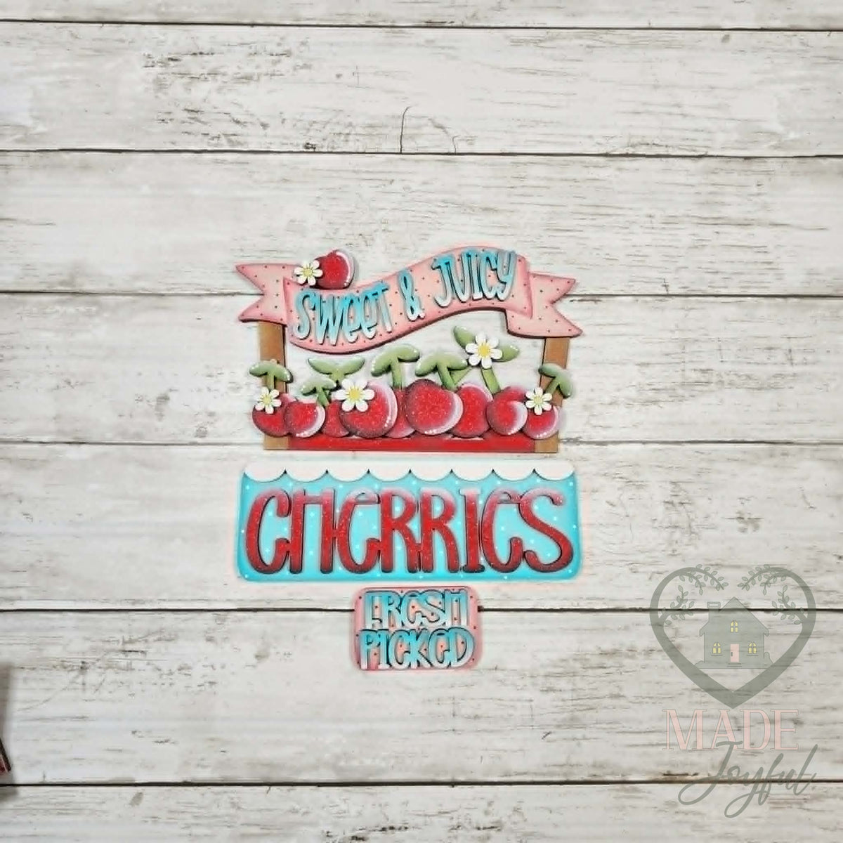 Cherries insert painted, hand-painted in Brentwood, TN.