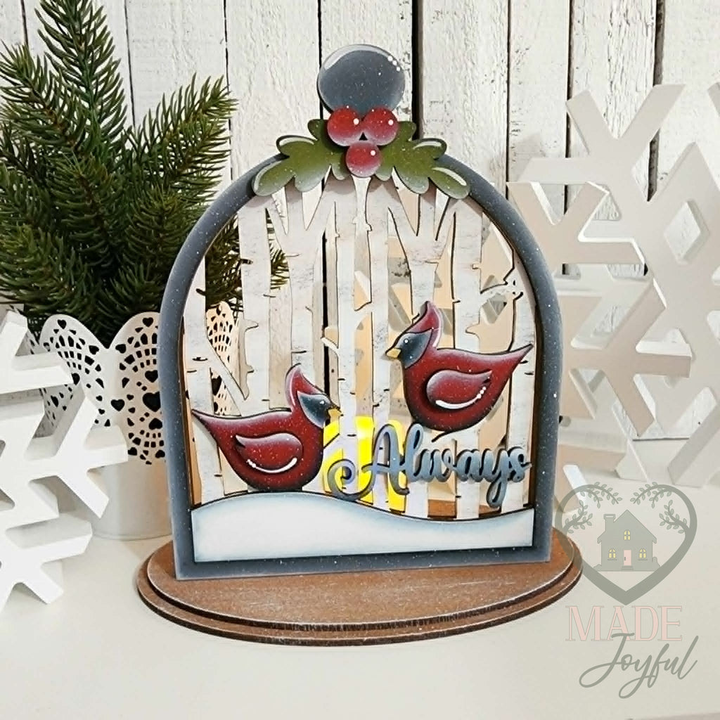 Cardinal cloche votive, hand-painted in Brentwood, TN.
