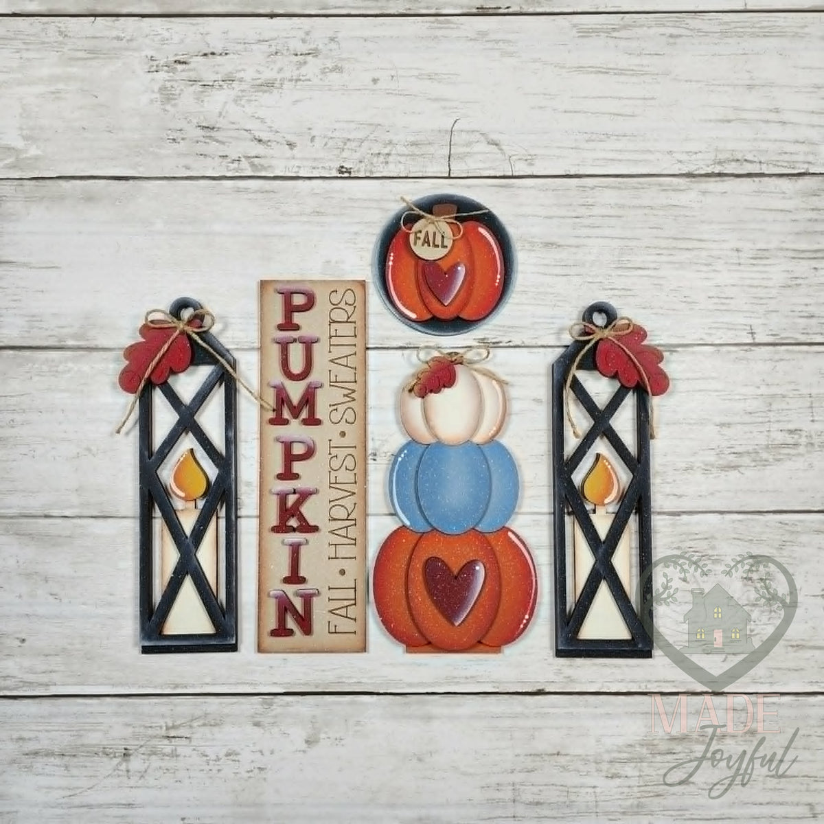 Pumpkin porch insert pieces painted, hand-painted in Brentwood, TN.