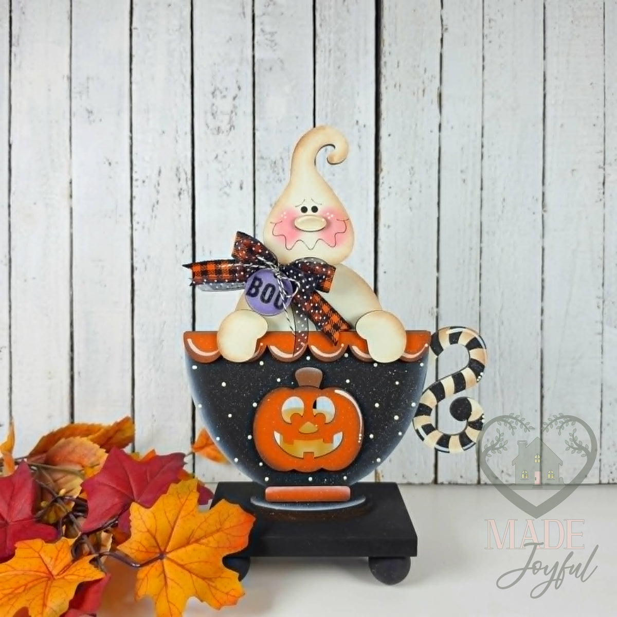 Ghost tea cup votive, hand-painted in Brentwood, TN.