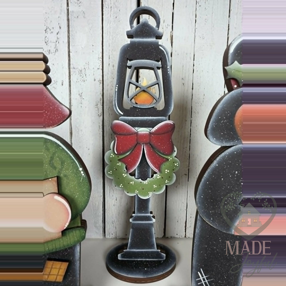 Lamp post with wreath, hand-painted in Brentwood, TN.