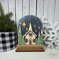 Light up Christmas church with starry night sky, hand-painted in Brentwood, TN.