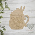 Unfinished laser-cut wood Grateful Thankful Cozy Latte Sign DIY kit, ready to paint at a DIY party in Williamson County, TN.