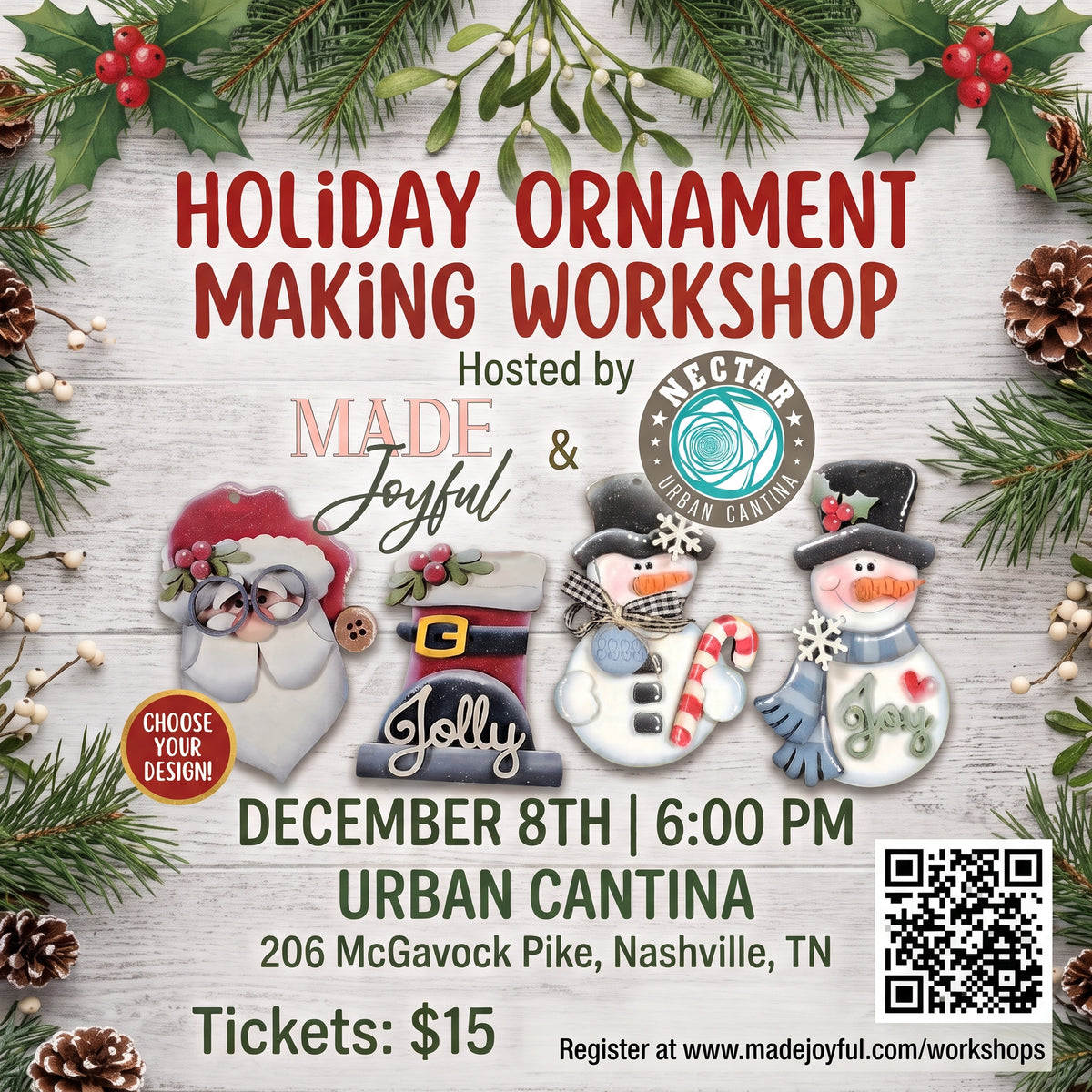 Ornament Workshop at Nectar Urban Cantina – Tue, Dec 8, 6 PM