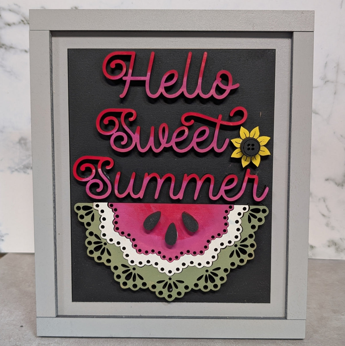 Hello Sweet Summer 5"x6.25" Watermelon Insert for DIY Workshop or KIT from Made Joyful