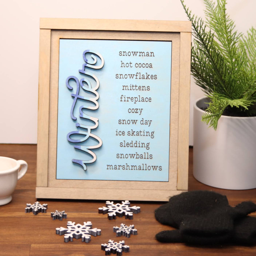 Welcome Winter Interchangeable 3D Insert for 5" x 6.25" Sign