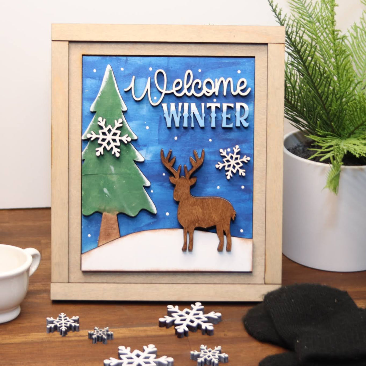 Welcome Winter Interchangeable 3D Insert for 5" x 6.25" Sign