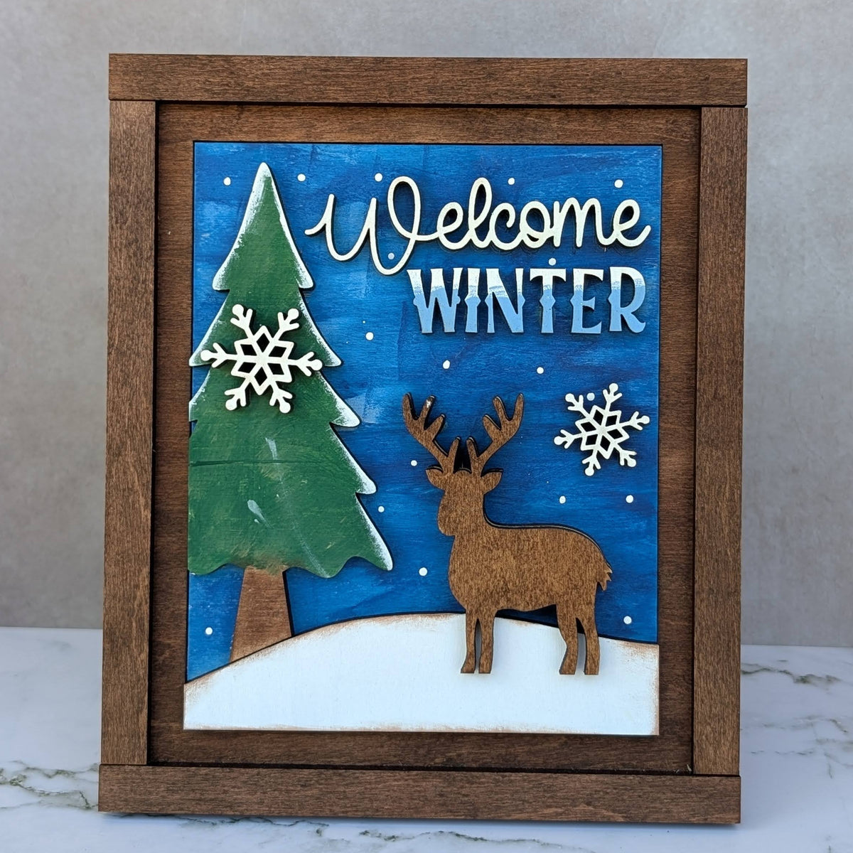 Welcome Winter Interchangeable 3D Insert for 5" x 6.25" Sign
