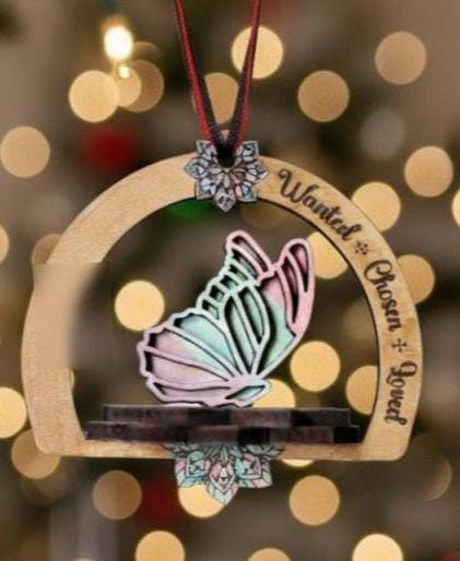 3D Wood Butterfly Ornament